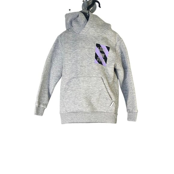 Sometime Soon Unisex Kids Gray Melange Moreno Hoodie Pullover‎ Size 5Y - Picture 2 of 5